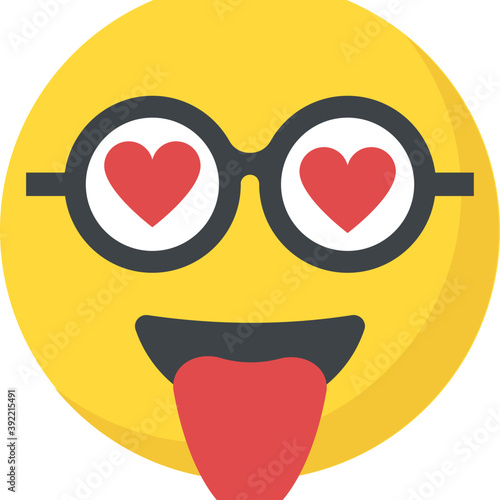 
Naughty expression through emoticon icon
