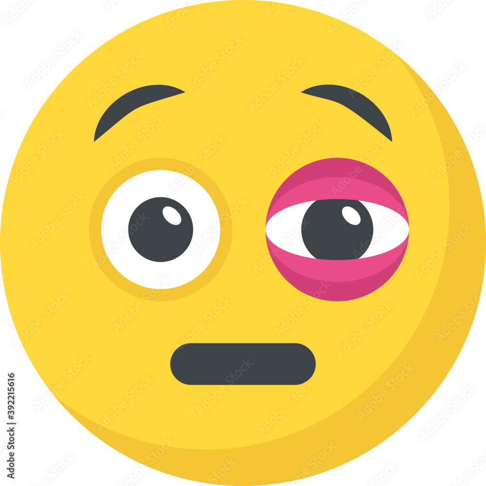 Fototapeta premium A confounded smiley face, confused emoji 