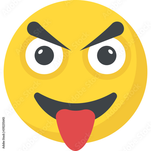 
Naughty expression through emoticon icon
