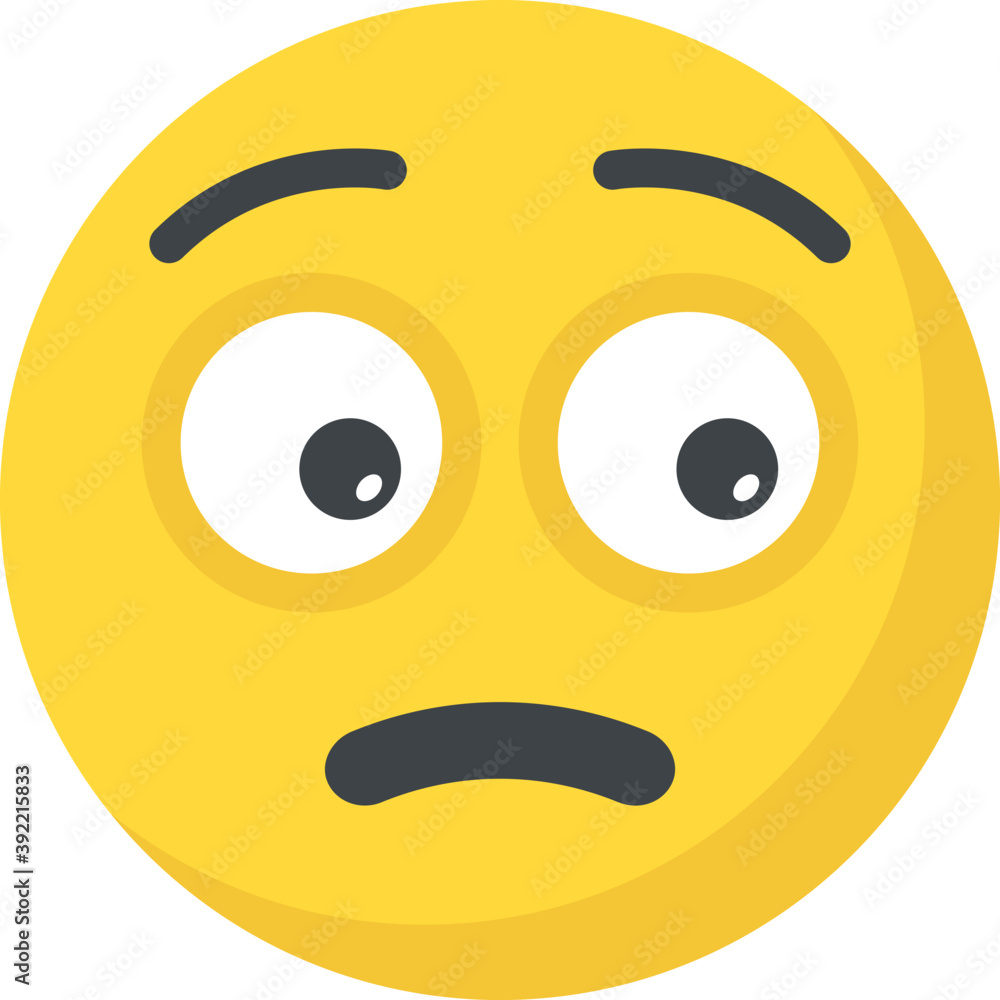 Fototapeta premium Surprised smirking emoticon face 