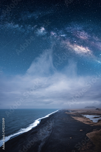 Ethereal view of a beach and milky way #392215849