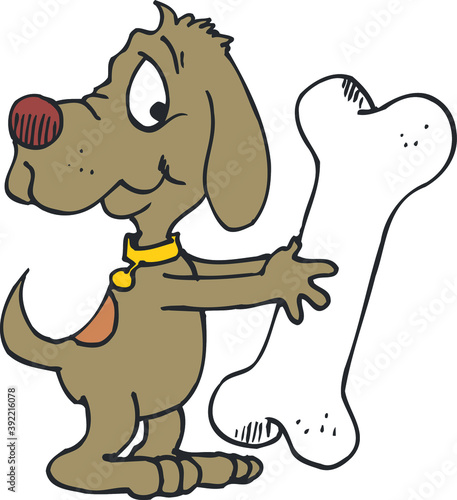 Illustration of dog and bone