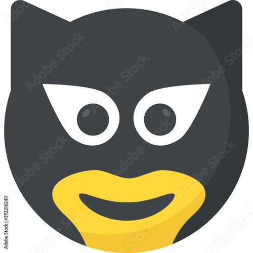 
A flat bandit emoticon icon
