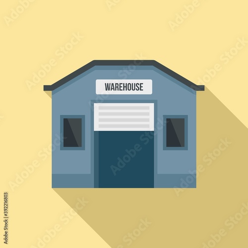 Storage warehouse icon. Flat illustration of storage warehouse vector icon for web design