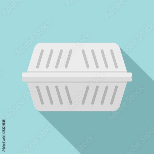 Storage plastic box icon. Flat illustration of storage plastic box vector icon for web design