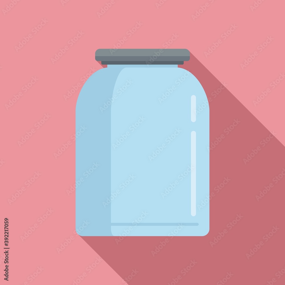 Storage glass jar icon. Flat illustration of storage glass jar vector icon for web design Storage glass jar icon. Flat illustration of storage glass jar vector icon for web design