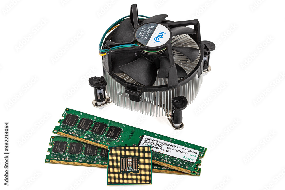 Random access memory, fan and central processing unit of modern ...