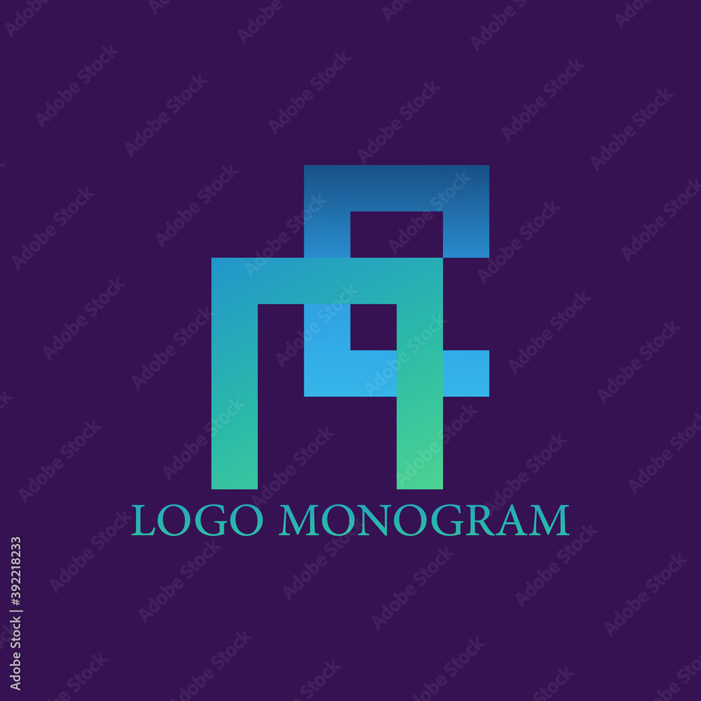 Obraz premium initial logo monogram letters AC or NC