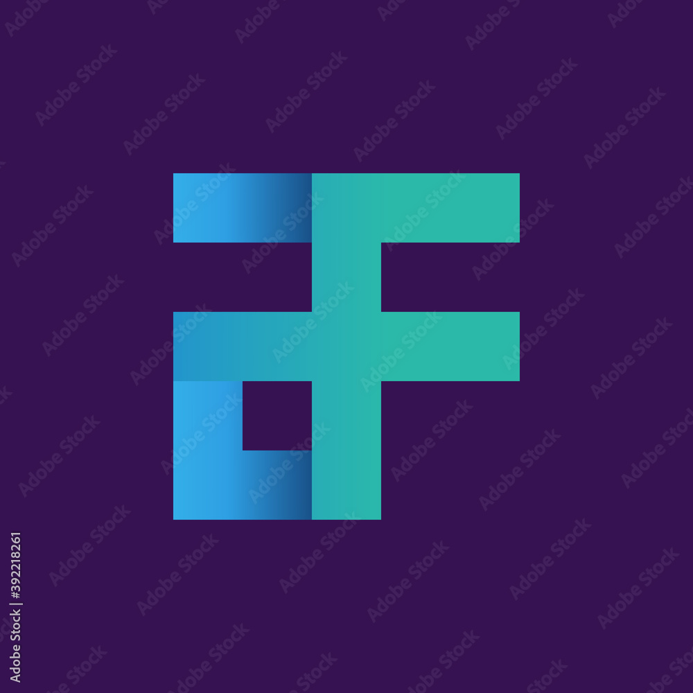 Obraz premium initial logo monogram letters AF or FA with beautiful gradations