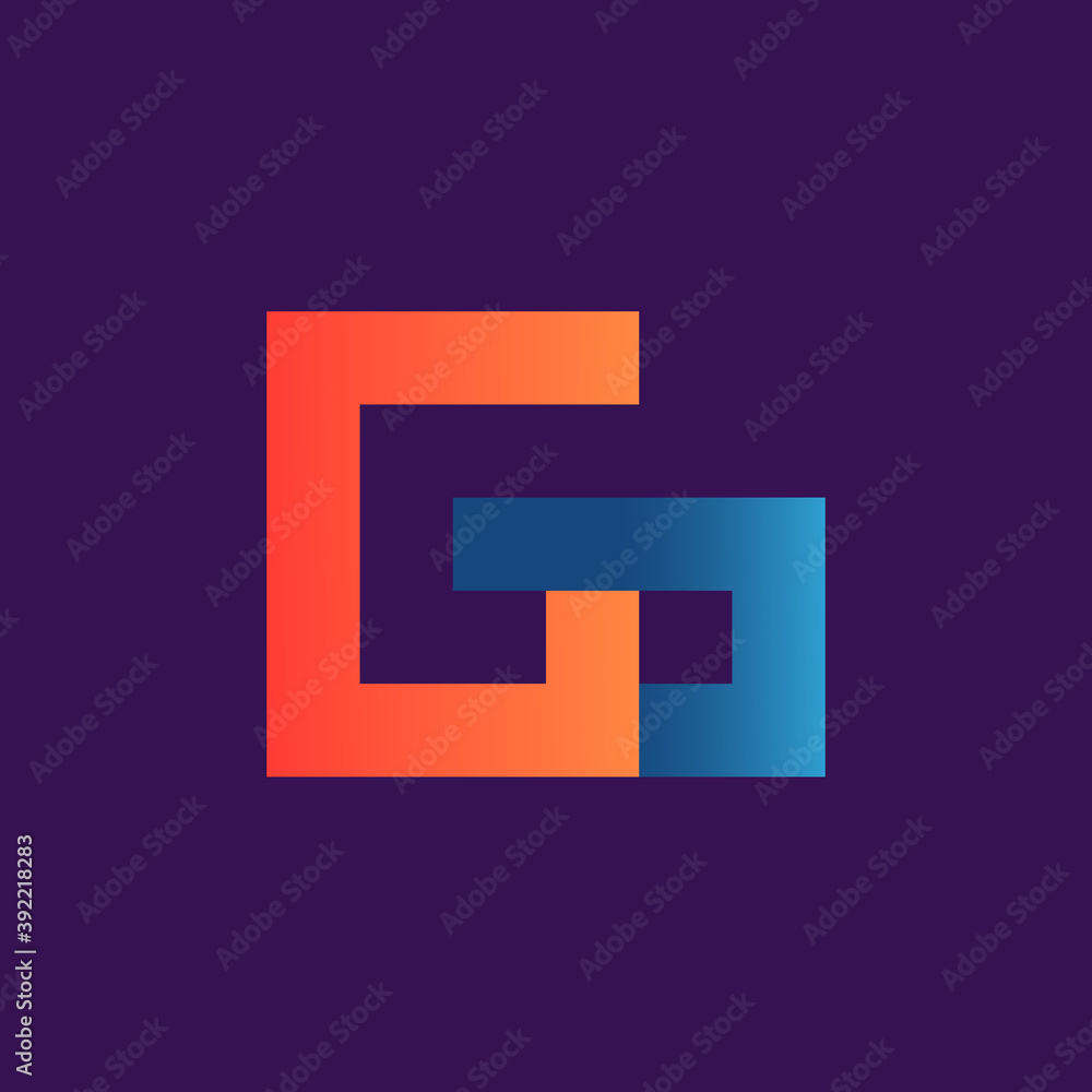 monogram font initial logo letters AG or GA with beautiful gradations monogram font initial logo letters AG or GA with beautiful gradations