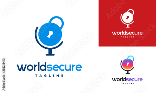 World Secure logo designs concept vector, Lock logo designs vector