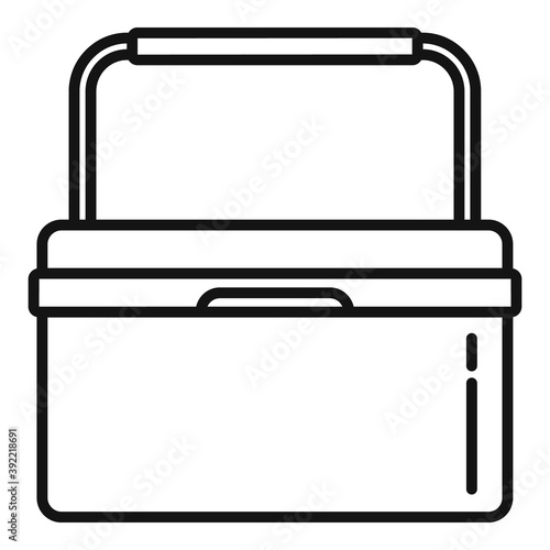 Portable fridge box icon. Outline portable fridge box vector icon for web design isolated on white background