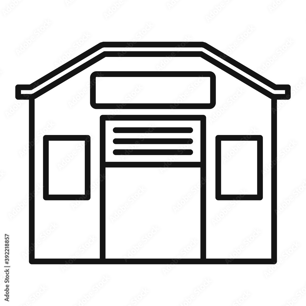 Storage warehouse icon. Outline storage warehouse vector icon for web design isolated on white background Storage warehouse icon. Outline storage warehouse vector icon for web design isolated on white background