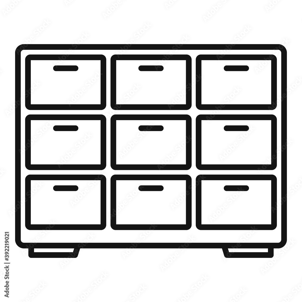Storage bank boxes icon. Outline storage bank boxes vector icon for web design isolated on white background Storage bank boxes icon. Outline storage bank boxes vector icon for web design isolated on white background