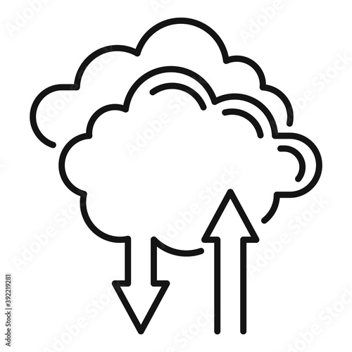 Storage data cloud icon. Outline storage data cloud vector icon for web design isolated on white background