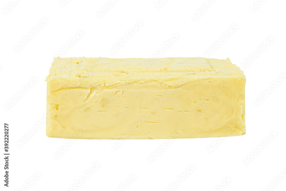 processed cheese with out packaging with clipping path on white background