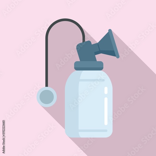 Nursing breast pump icon. Flat illustration of nursing breast pump vector icon for web design