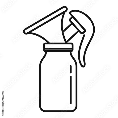 Milk breast pump icon. Outline milk breast pump vector icon for web design isolated on white background