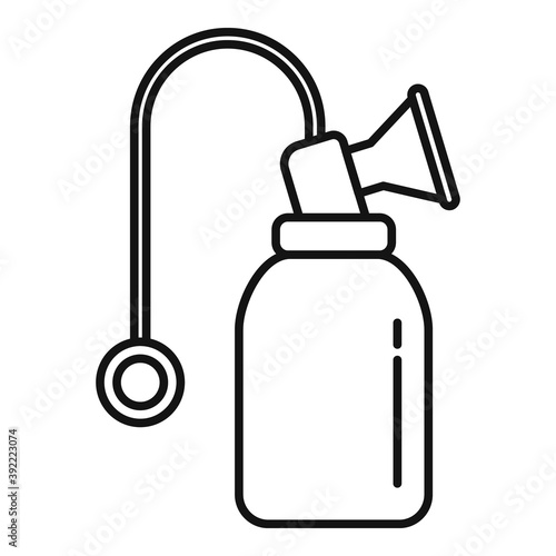 Nursing breast pump icon. Outline nursing breast pump vector icon for web design isolated on white background