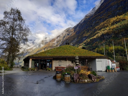 View on the fjord near Njardarheimr Norway at autumn photo