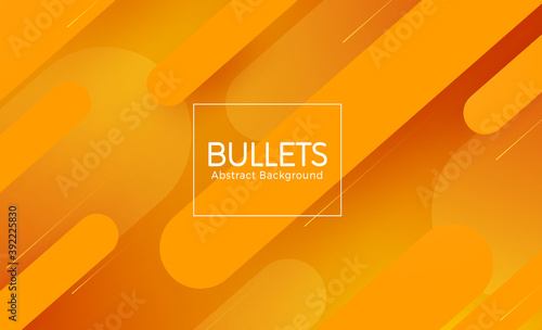 Bullet abstract vector banner design. Bullets abstract in orange background text with bullet shape element for geometric background. Vector illustration
