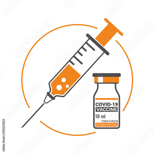 Covid-19 Vaccine and Syringe Injection