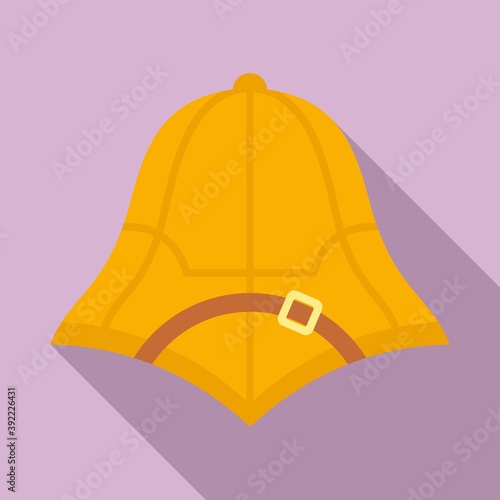 Safari hunter hat icon. Flat illustration of safari hunter hat vector icon for web design