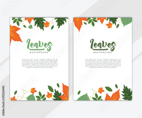 Set of autumn and plants background creative universal cover design templates