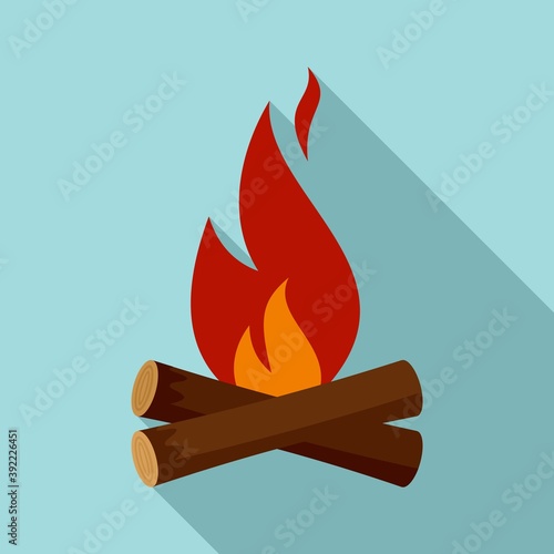 Hunter campfire icon. Flat illustration of hunter campfire vector icon for web design