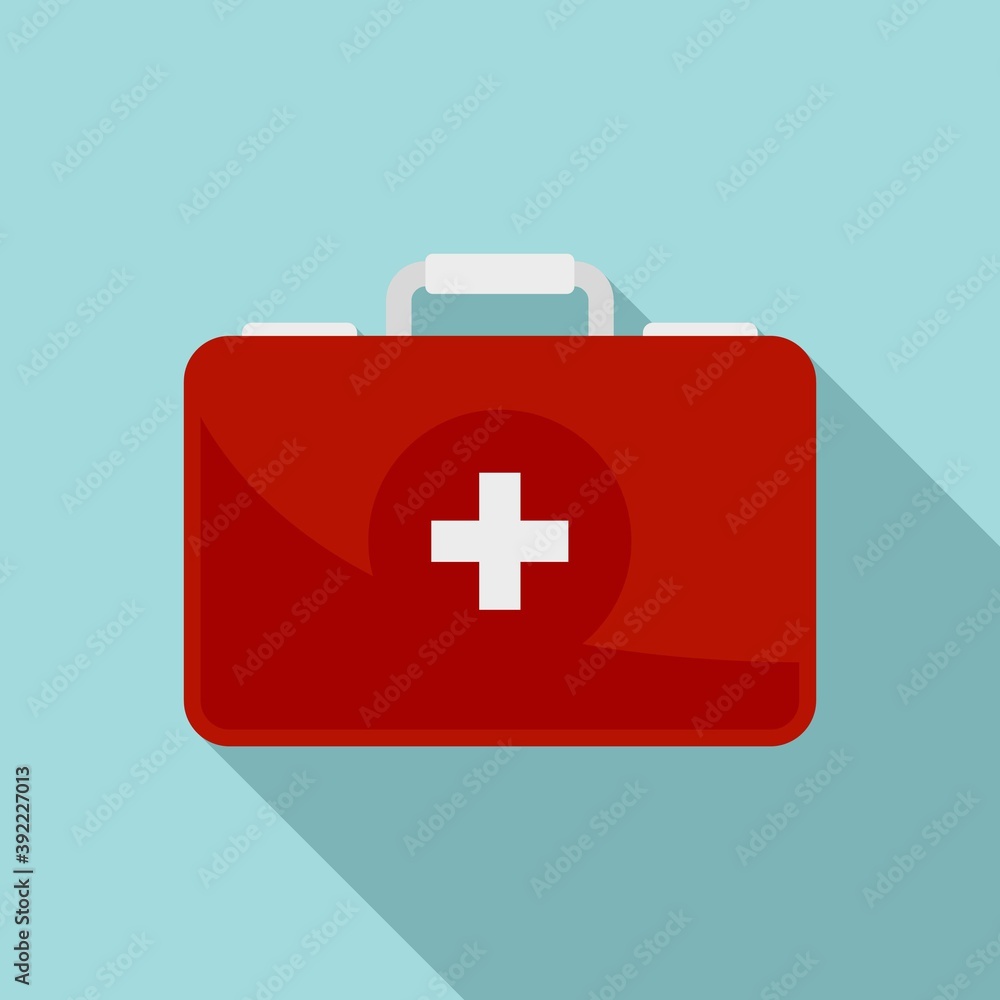 Safari hunting first aid kit icon. Flat illustration of safari hunting first aid kit vector icon for web design Safari hunting first aid kit icon. Flat illustration of safari hunting first aid kit vector icon for web design