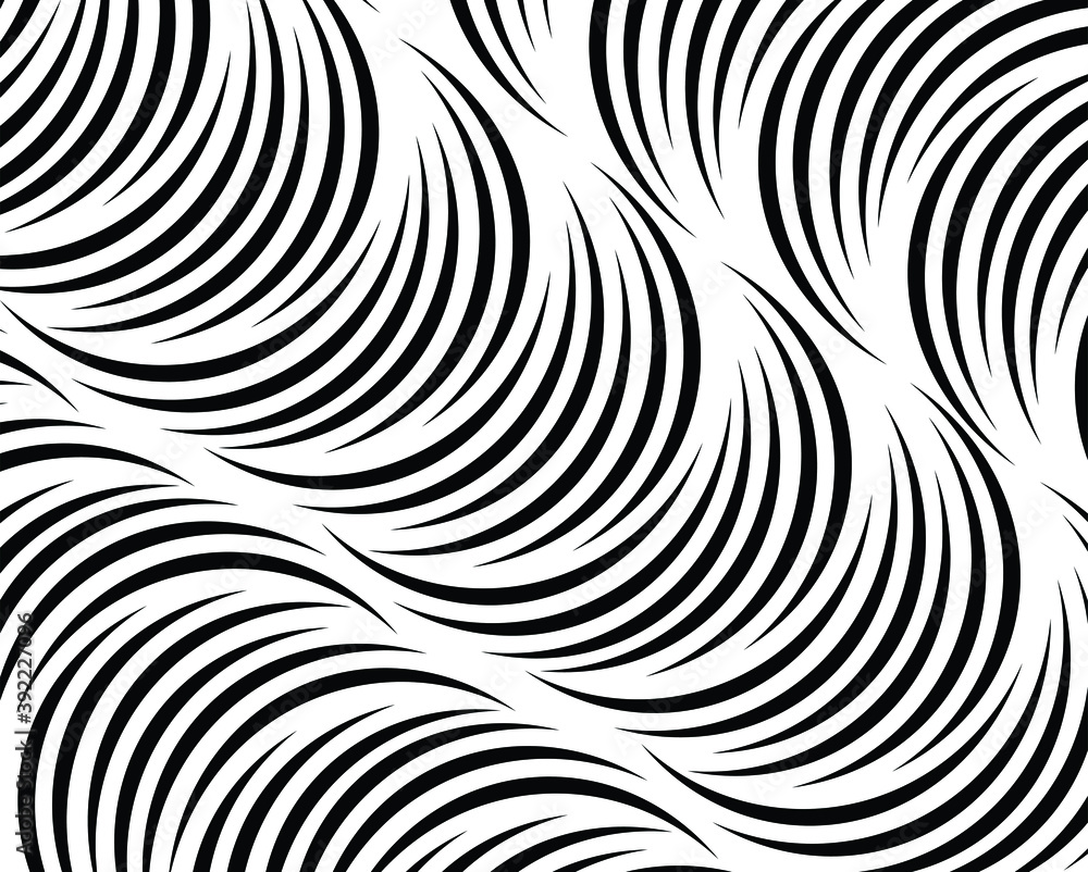 Abstract pattern. Texture with wavy, billowy lines. Optical art background. Wave design black and white. Digital image with a psychedelic stripes. Vector illustration Abstract pattern. Texture with wavy, billowy lines. Optical art background. Wave design black and white. Digital image with a psychedelic stripes. Vector illustration