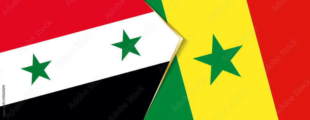 Syria and Senegal flags, two vector flags. Syria and Senegal flags, two vector flags.