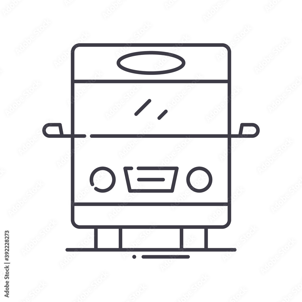 Bus icon, linear isolated illustration, thin line vector, web design sign, outline concept symbol with editable stroke on white background. Bus icon, linear isolated illustration, thin line vector, web design sign, outline concept symbol with editable stroke on white background.