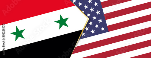 Syria and USA flags, two vector flags.