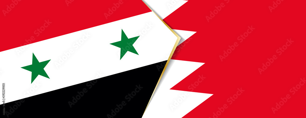 Syria and Bahrain flags, two vector flags. Syria and Bahrain flags, two vector flags.