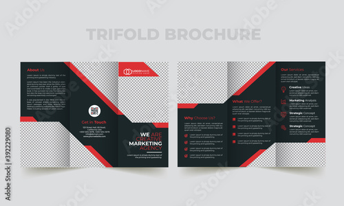 Creative corporate modern business trifold brochure template
 photo