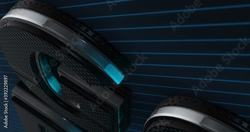 Good deals. Modern 3D Promotion Intro. Metal Text Logo. Blue glow. Black Background