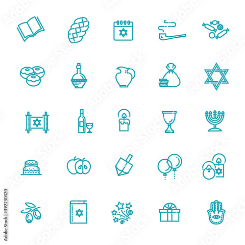 Outline icon collection - Symbols Of Hanukkah