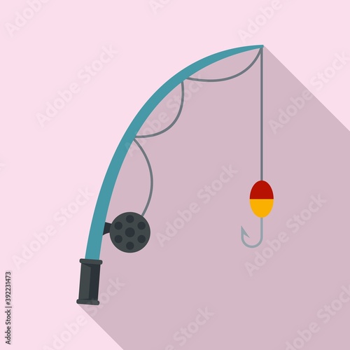 Fishing rod bobber icon. Flat illustration of fishing rod bobber vector icon for web design