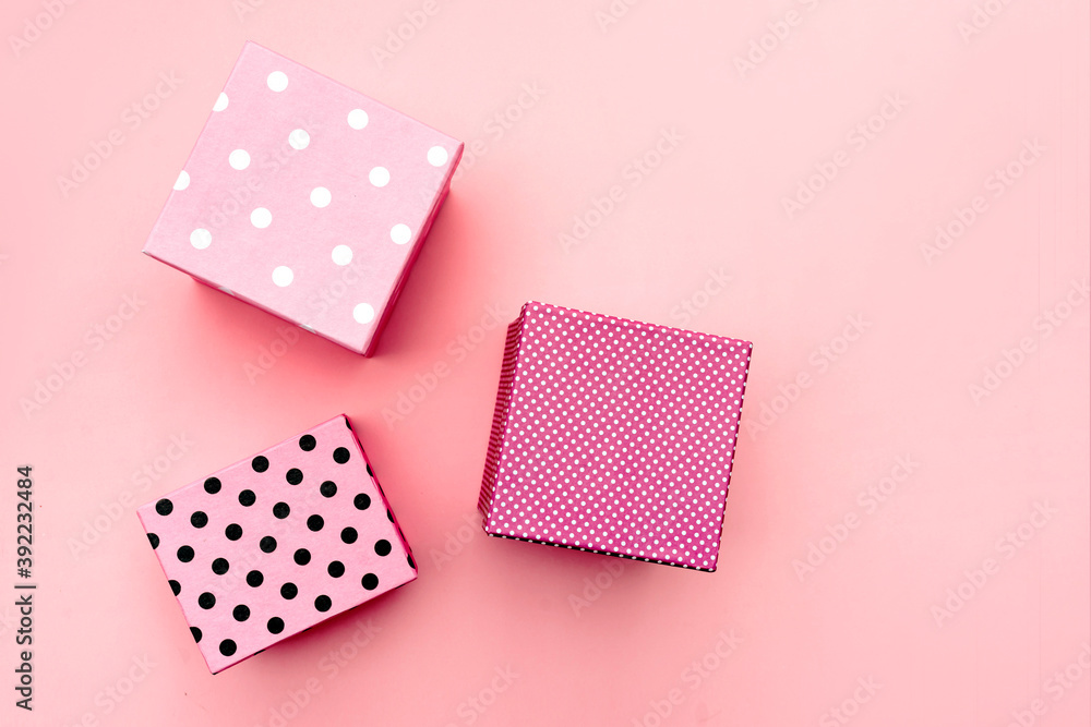Gift boxs on paste pink background. Christmas and holiday minimal concept idea. Gift boxs on paste pink background. Christmas and holiday minimal concept idea.