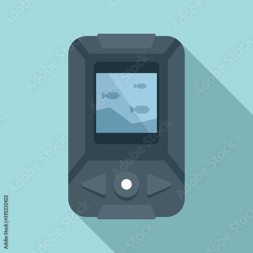 Echo sounder boat icon. Flat illustration of echo sounder boat vector icon for web design