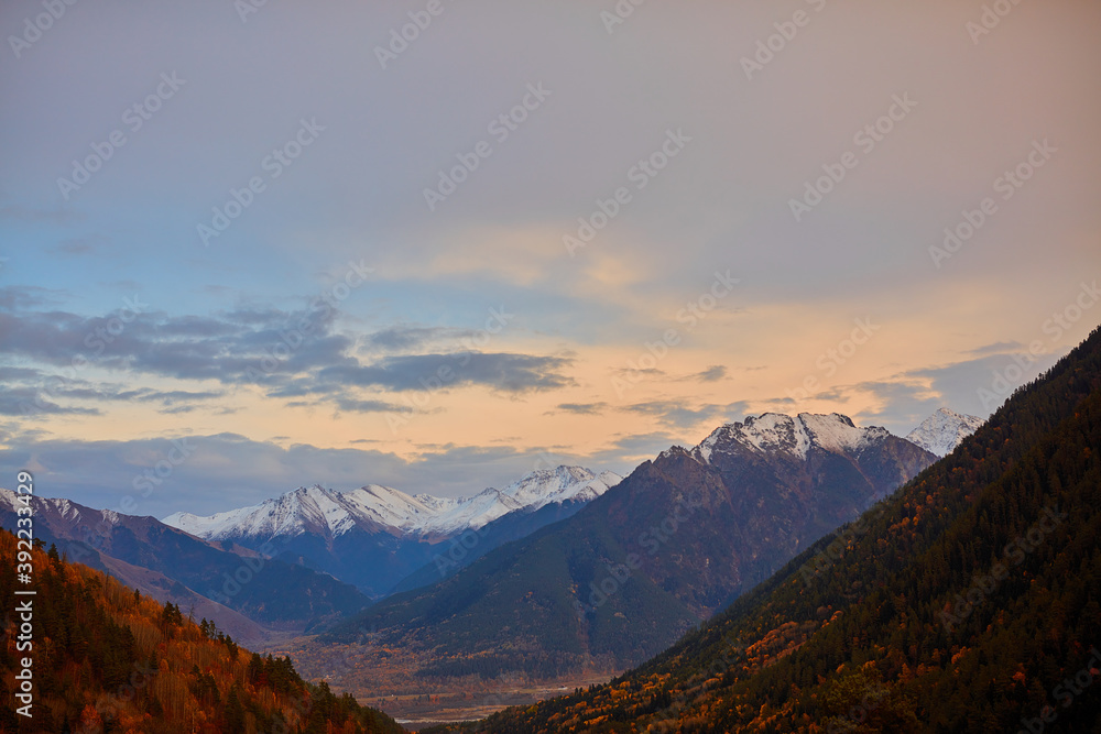 Caucasus mountains peaks nature landscape