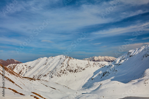 Caucasus mountains peaks nature landscape