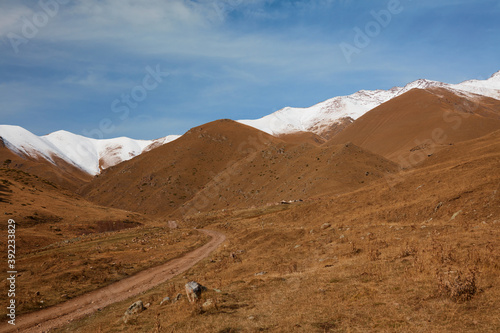 Caucasus mountains peaks nature landscape © booleen