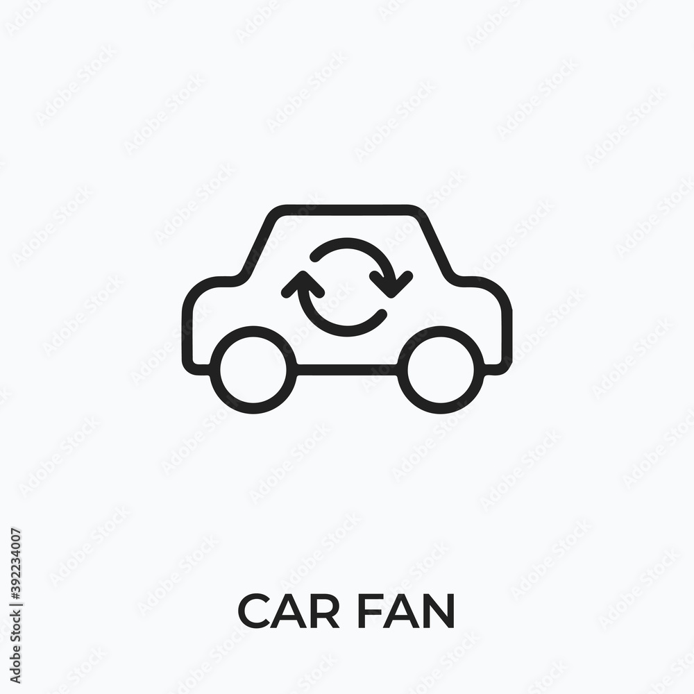 car fan icon vector. car fan sign symbol for modern design. Vector illustration
