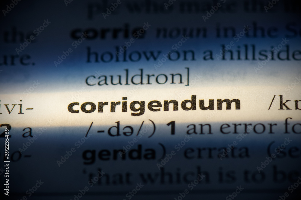 corrigendum - obrazy, fototapety, plakaty 