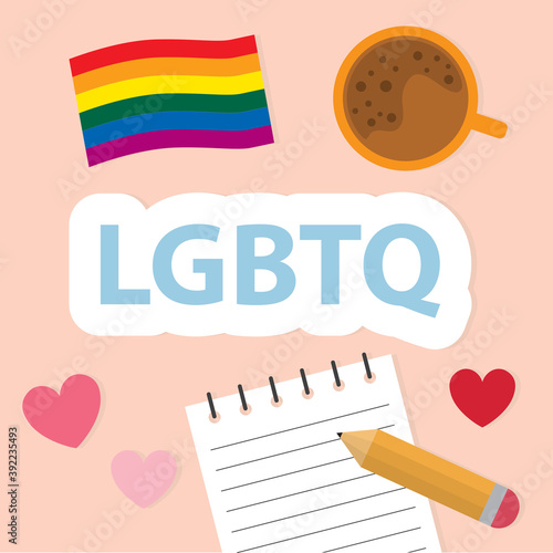 LGBTQ (Lesbian, Gay, Bisexual, Transgender and Queer or Questioning) concept- vector illustration