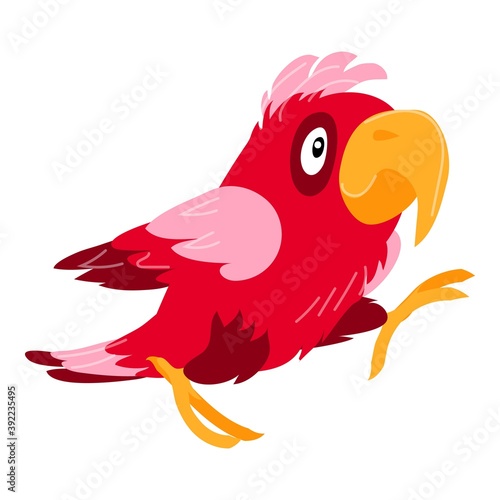Excited parrot icon. Cartoon of excited parrot vector icon for web design isolated on white background