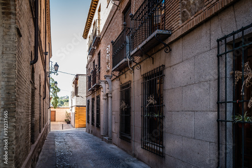 Narrow street in the old jewish quarter of Toledo  Spain