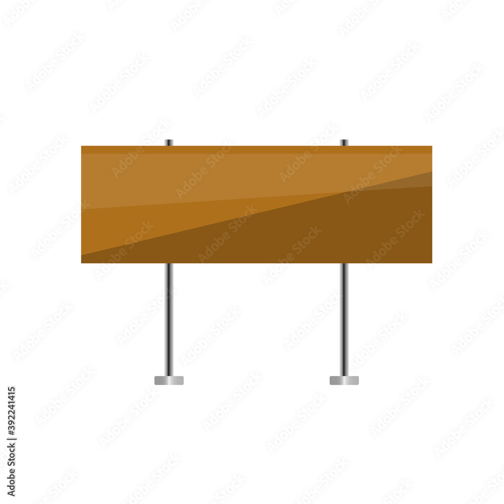Obraz premium wooden rectangular signboard on a pole illustration